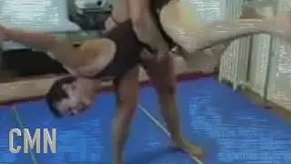 Year 2067: robo-wrestler woman for training day - lift and carry