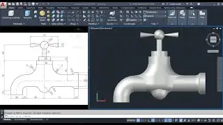 AUTOCAD Dibujo de un caño (grifo) de 2D en 3D