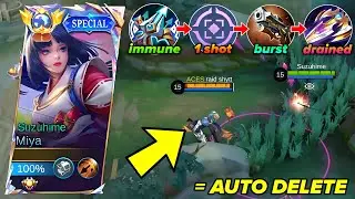 GLOBAL 1 MIYA INSANE BURST DAMAGE BUILD & EMBLEM!!🔥 (AUTO 1 SHOT!💀) MIYA 1 HIT DELETE BUILD 2025!!!