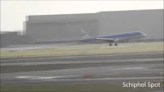 KLM Cityhopper E190 Landing AMsterdam Airport Schiphol (Schiphol Spot)