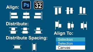 How to use Align and Distribute in photoshop / Align Layers Adobe Photoshop for Beginners Class 32