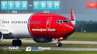 ✈ IVAO / X-Plane 12 / EVRA (Riga) - ENGM (Oslo)  / ActiveSky / Boeing 737-800