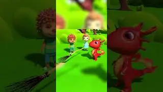 Flying Broom | Children Rode the Witch's Broom | Funny Short Story for Kids | Dolly and Friends 3D