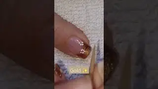 Gold FRENCH NAIL ART With White Flowers | Easy NAILS