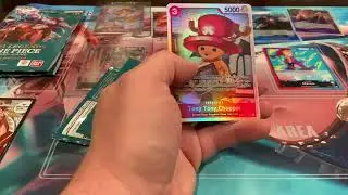 One Piece Two Legends OP-08 multi Booster Sleeved Pack rip.  Big Hit!!!