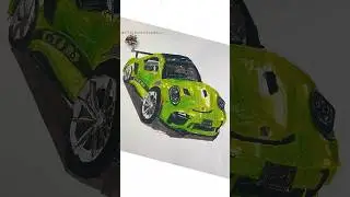 Rysuję Porsche GT3 RS #porshe911 #shorts #supercars