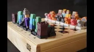 Minecraft домики. Шахматные фигурки из полимерной глины