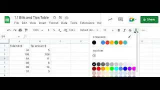 Google Sheet toolbar