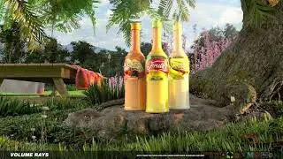 "Fruity Juice" Beverage 3D Scene Creation