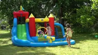 Costway Inflatable Bouncer Bounce House with Water Slide Splash Pool without Blower
