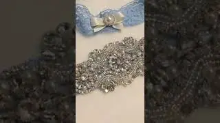 Our beautiful Leila Wedding Garter Set in Blue