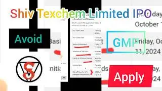Shiv Texchem Limited IPO Review & Detail🎈 Apply or Avoid (GMP, Timeline, Financial Information)