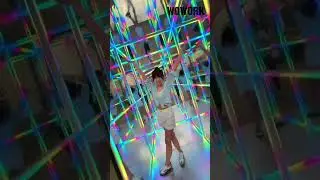 WOWORK RGB neon tunnel mirror photo booth for party event backdrop 