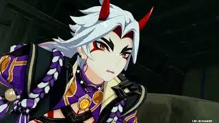 Itto Saves Takuya The Blue Oni Cutscene - Genshin Impact