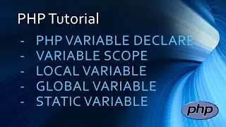 PHP Variables - Tutorial