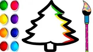 Pohon Natal Ajaib/Coloring for Toddlers/Drawing a Christmas tree for children/Рисуем елку