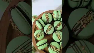 Chocolate Pistachio Macarons #shorts #macaron