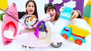 Play Doh kutabiye! Frozen Karlar Ülkesi Olaf için oyun hamuru ile kış kurabiyesi yapıyor