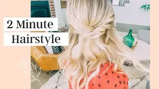 The 2 Minute Easy Hairstyle Elegant Twist | Half up style for long or medium length hair