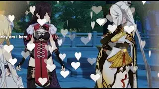 Beidou and Ninguang flirting in public (Genshin Impact)