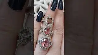 Три роскошных Турмалина Рубеллита 💓💓💓 Брилики Родий Серебро ✨✨✨ Скриншот Вотсап+7 928 394 26 55...