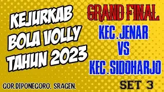 SET 3 || KEJURKAB BOLA VOLI SRAGEN 2023 || KEC JENAR VS KEC SIDOHARJO