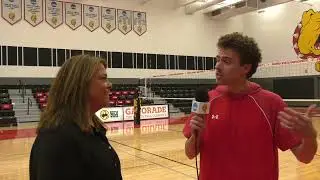 Volleyball Postgame vs GVSU - Coach Tia Brandel-Wilhelm