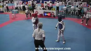 53kg A. Koyuncu vs M. Yigithan (2019 Turkish Cadet Taekwondo Championships)