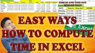 TIME COMPUTATION IN EXCEL/ HOW TO COMPUTE HOURS / BREAK TIME/ OVERTIME/ UNDERTIME 