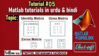 Matrices In Matlab | Identity , Zeros & Ones Matrices | Matlab Tutorials In Urdu/Hindi Part 5 