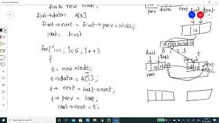 converting an array into double linked list and displaying the elements