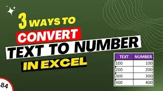 How to convert text to number | Convert Text to Number in Excel (3 Ways) | Text to Number in Excel