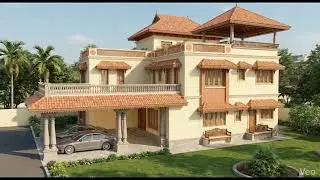 3D model house, traditional with manglore style house #housedesign #3d 