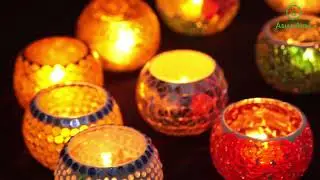 Asian Aura  Glass Mosaic Votive| T-Light Candle Holder