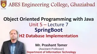 Lecture 6 (Unit 5) || H2 Database Implementation || OOPs with Java