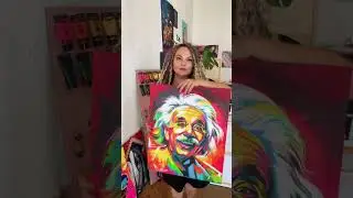 Портрет Смеющегося Эйнштейна. Холст 50см/60см, акрил #искусство #art #картина #картинавинтерьер
