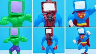 DIY Making TV MAN mod Spiderman, Superman & Hulk 🚽 Skibidi Toilet Mutant Clay Mod Tutorial