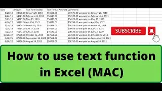How to use text function in Excel (MAC)