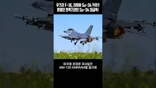 푸틴, 최악의 위기! 우크라이나 F-16 전투기가 발사한 미사일에 러시아 Su-34 전투기가 격추