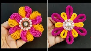 Super easy woolen flower making trick - Embroidery hack - flower making trick
