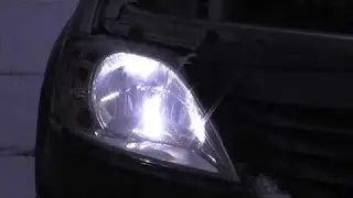 ДХО в штатные места автомобиля Logan(имитация ближнего света)