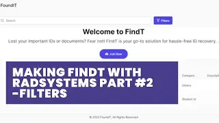 building FindT app with radsystems part2 filters
