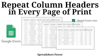 How to Repeat Column Headers in Every Page of Print in Google Sheets
