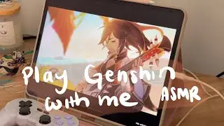 playing genshin on a cozy iPad pro setup | controller ASMR | chinese dub | summertime odyssey pt 3