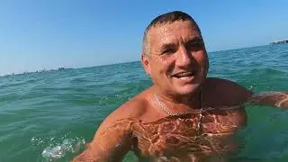 #Анапа. Сегодня 18.06.2023. Чёрное море. Пляж « ЭЛЛАДА». Утро 8.00. Воздух 24. Море 23. Купание.