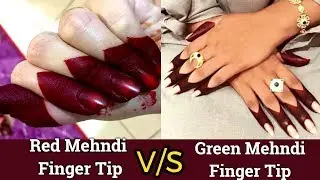Best Finger Tip(Red V/S Green)|2 Simple Finger tip Mehndi design for back|Latest Finger Tip|Mehndi|