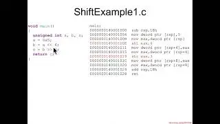 Bit Shifting: ShiftExample1.c Intro - Architecture 1001: x86-64 Assembly