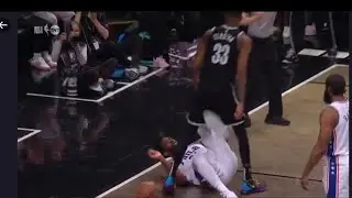 Joel Embiid Trips Nic Claxton