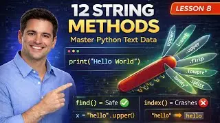 Python String Methods: 12 Essential Functions You MUST Know | Lesson 8 (2026)