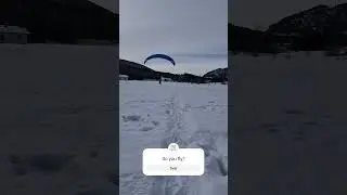 Luis smooth paragliding landing in snow
